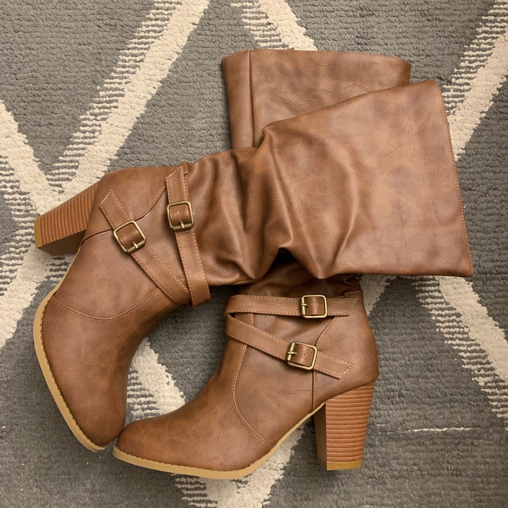 Brown calf boots